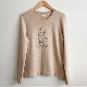 J. Crew Factory fox embroidered sweater